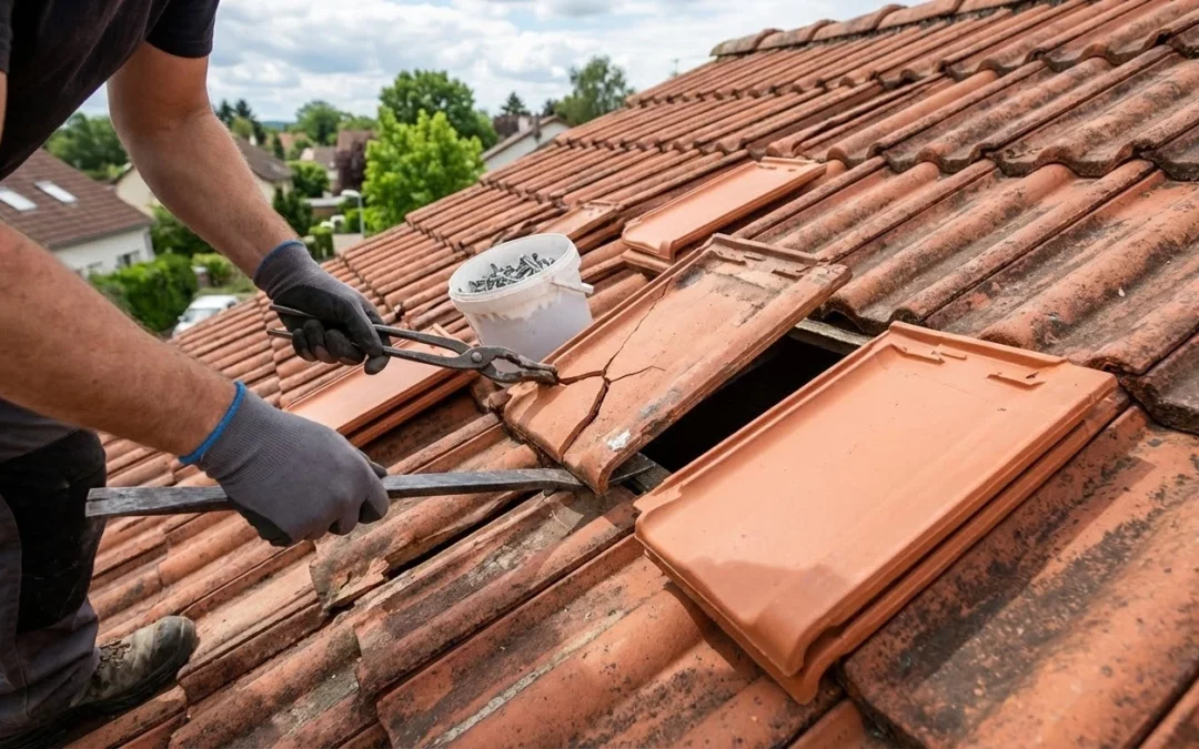 Remplacement de tuiles cassées à Joinville-le-Pont